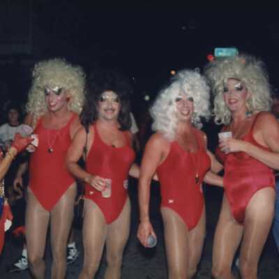 Unknown people dressed up.