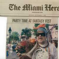 A picture and caption in the Herald about Fantasy Fest.