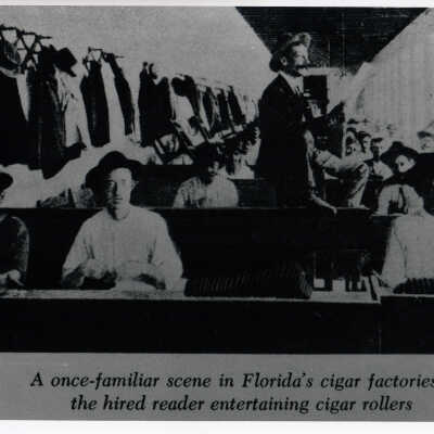 Cigar Rollers and Reader in a Factory