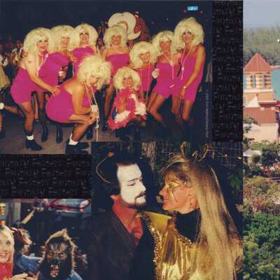 Page 58 and 59 of a magazine blown up and put on glossy paper.