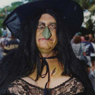 An unknown person dressed up.