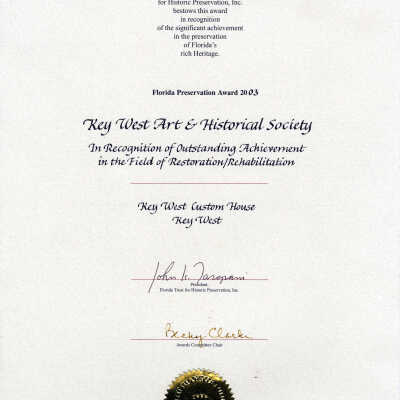 Custom House Restoration Outstanding Achievement Award