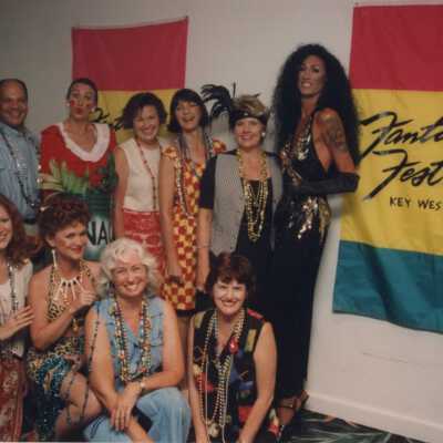 Unknown people at an award ceremony.