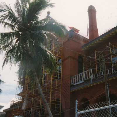 The exterior of the second and third floor.