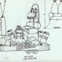 King and Queen float sketch from 1997.