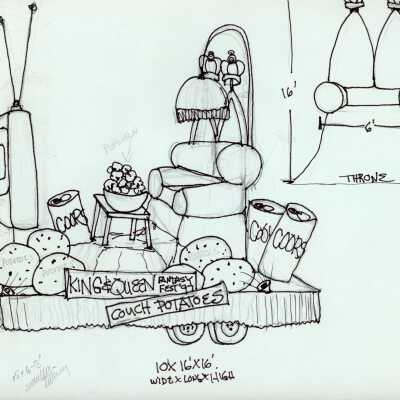 King and Queen float sketch from 1997.