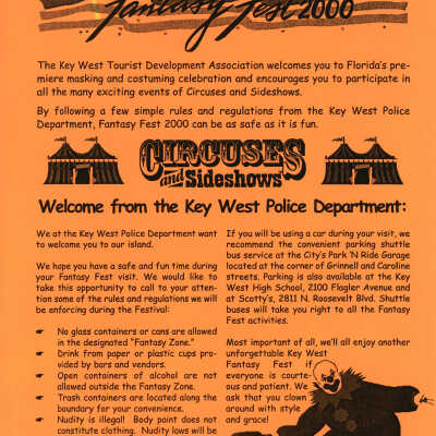 Fantasy Fest 200 rules and regulations from the KWPD.