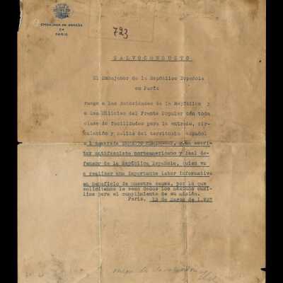 Spanish Embassy Safe Conduct Pass: Copyright: © Key West Art & Historical Society