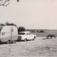 Camper at beach