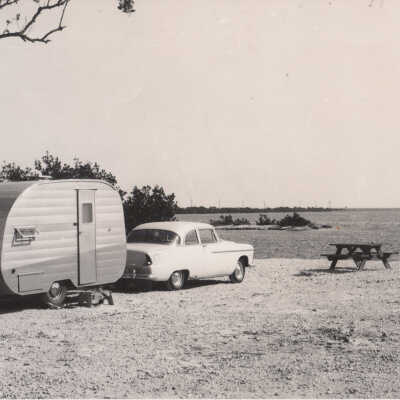 Camper at beach