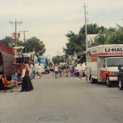 Unknown people getting ready for the parade.