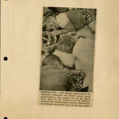 Newspaper Clipping of Dr. Mudd Family at Fort Jefferson: Copyright: @ Key West Art & Historical Society; Origformat: Artifact