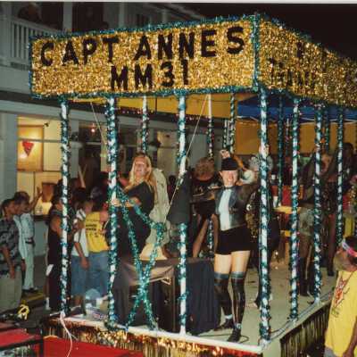 A float in the parade that reads Capt. Anne's MM 31.