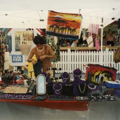 A vendor at the FF street fair.