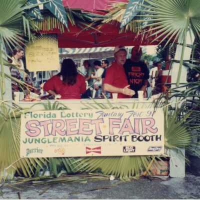 Florida lottery street fair booth.