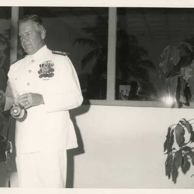 An unknown man in uniform standing