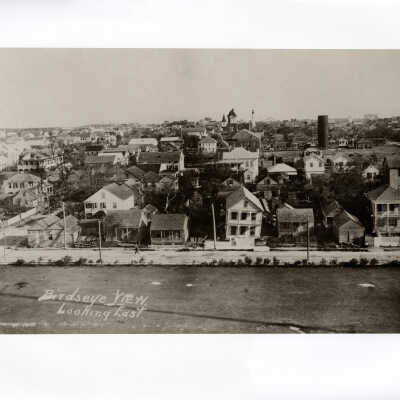 Looking South toward the Monroe County Courthouse and Key West Lighthouse