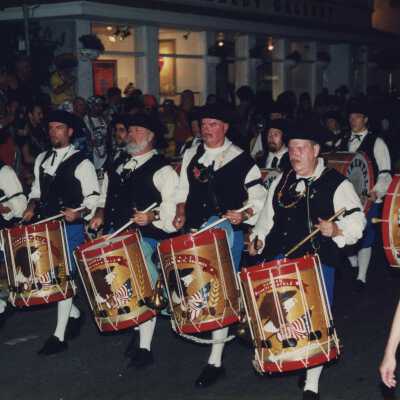 A band playing in the parade.