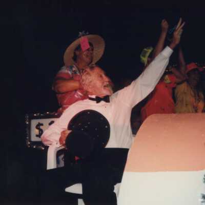Capt. Tony on a float in the parade.