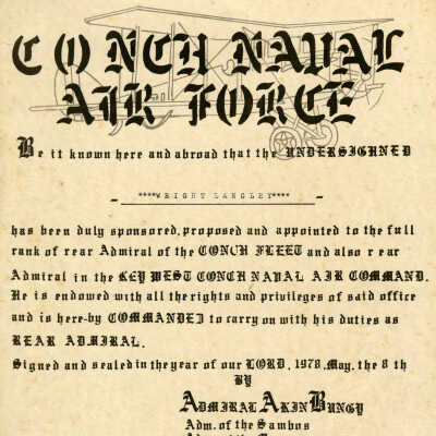 Conch Naval Air Force Certificate