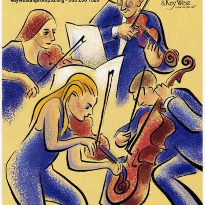 'Badke String Quartet' Impromptu Classical Concerts Poster: Copyright: © Key West Art & Historical Society; Origformat: Print-Photographic