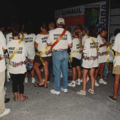 A huge group of unknown FF monitors, the shirts read madness monitors.