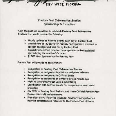 Sponsor information for stations.