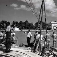 Barge for laying cable