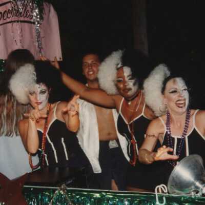 The Spectrelles on a float in the parade.
