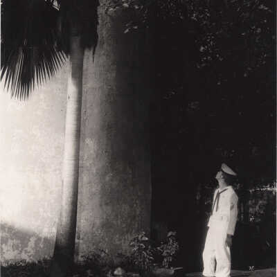 Sailor at Base of Key West Lighthouse