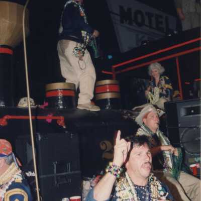 Unknown people on a float.