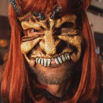 Unknown person dressed up.