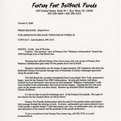 Press release for island news.