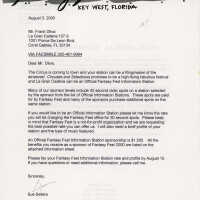 A letter to Frank Oliva from 107.9 from Sue Sellers about radio time.