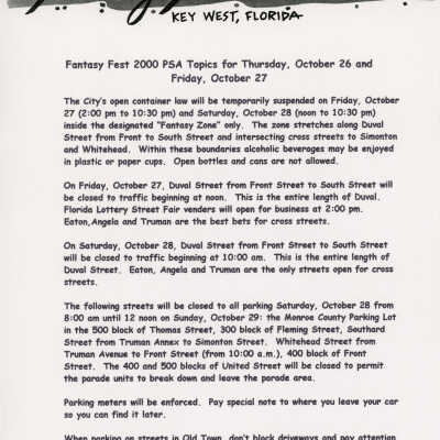 Public Service Announcement topics.