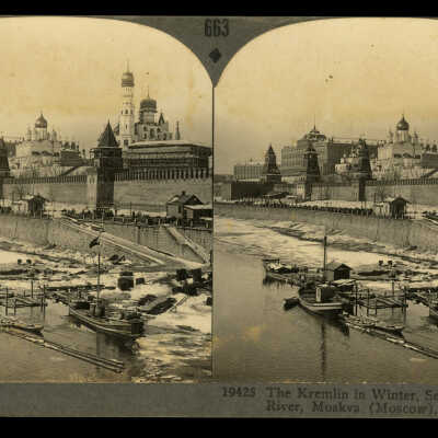 The Kremlin in Winter, Seen from the Moskva River, Moskva (Moscow), U.S.S.R. (Russia)