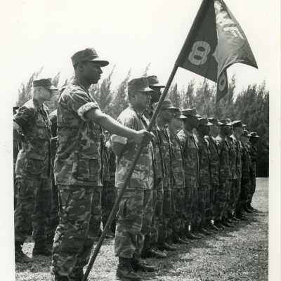U.S. Navy standing at attention
