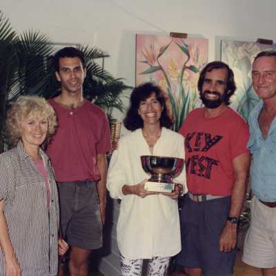 Unknown group of people at an award ceremony.