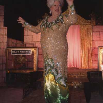 An unknown person dressed up.