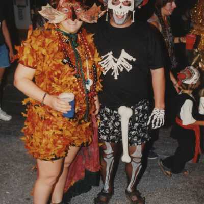 Unknown people dressed up.