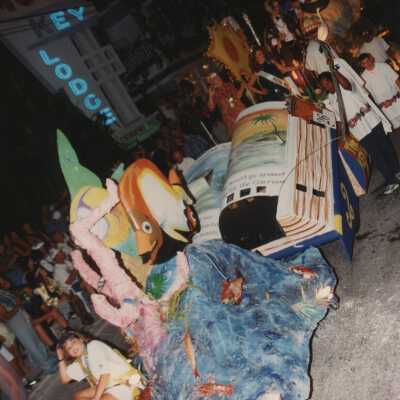 A float in the parade that reads The Florida Keys.