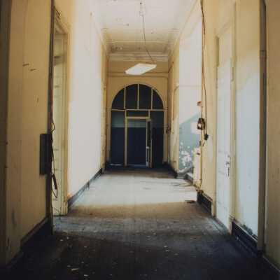 Looking down a hallway of the second floor.