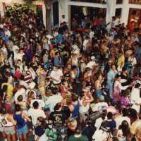 A huge group of unknown people in the street.