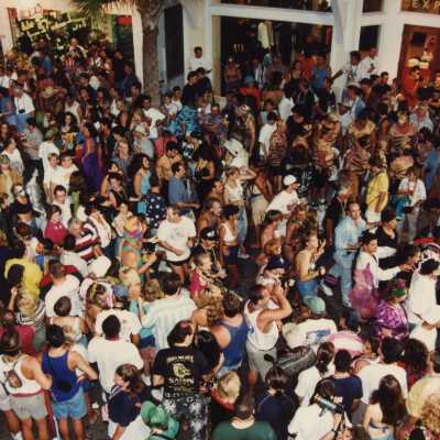 A huge group of unknown people in the street.