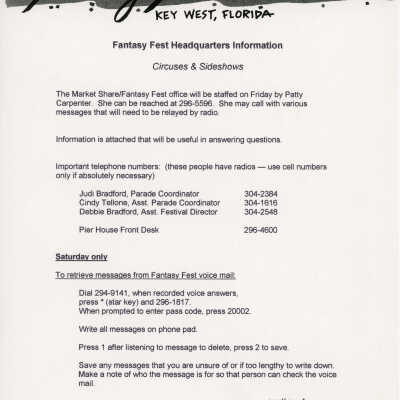 Headquarters information.