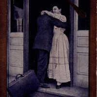 Man and woman embracing