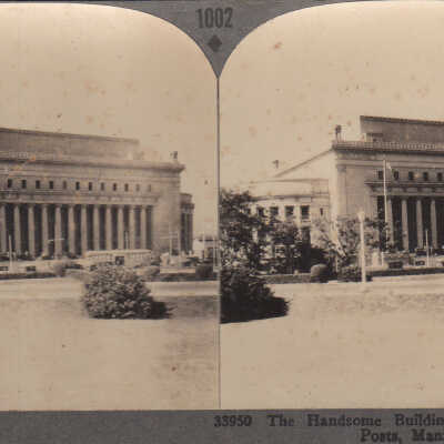 Stereoview of the Bureau of Posts, Manila, Philippine Islands