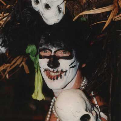 An unknown person dressed up.