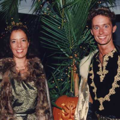 Unknown people dressed up.