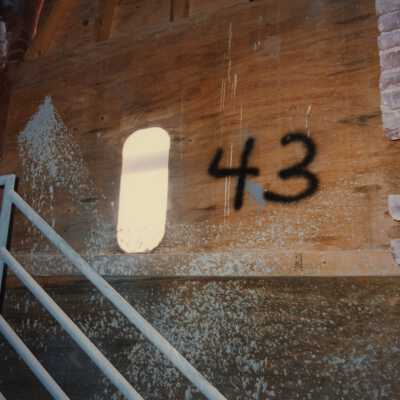 A window that has the number 43.